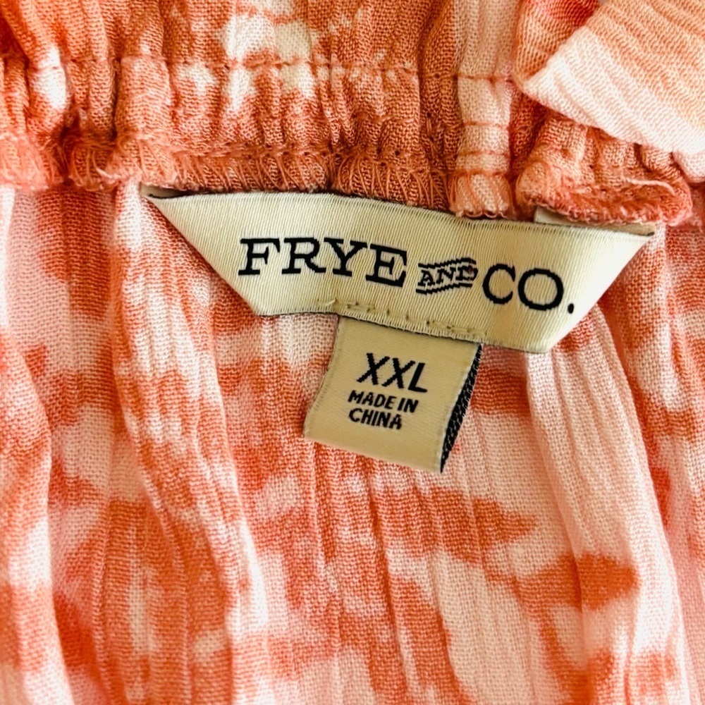 NWT FRYE AND CO. Pink and White Rayon Short Sleeve Ruffled Maxi Sundress (XXL) - Picture 12 of 15